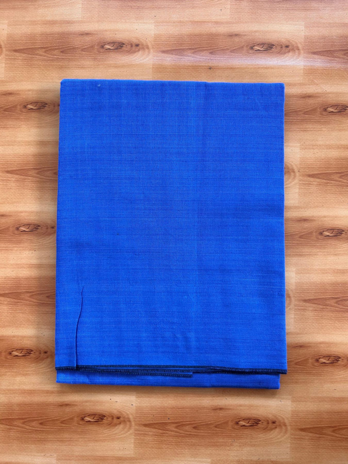 Single Kaily / Lungi - Premium Kathar Type Mund Pure cotton - Kaitharikada - 0.1 inch Black thin kara Border with Blue colour body (2 meter / 4 muzham) - 1 KK8087 MUT