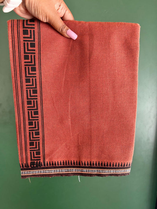 Single Kaily / Lungi - Kaitharikada - Mixed Cotton - 40s twisted - 1.75 inch Black Printed Design Printed Kuppadam Kara With Kavi Colour Body (2 meter / 4 muzham) - 12 KK8075 SAT