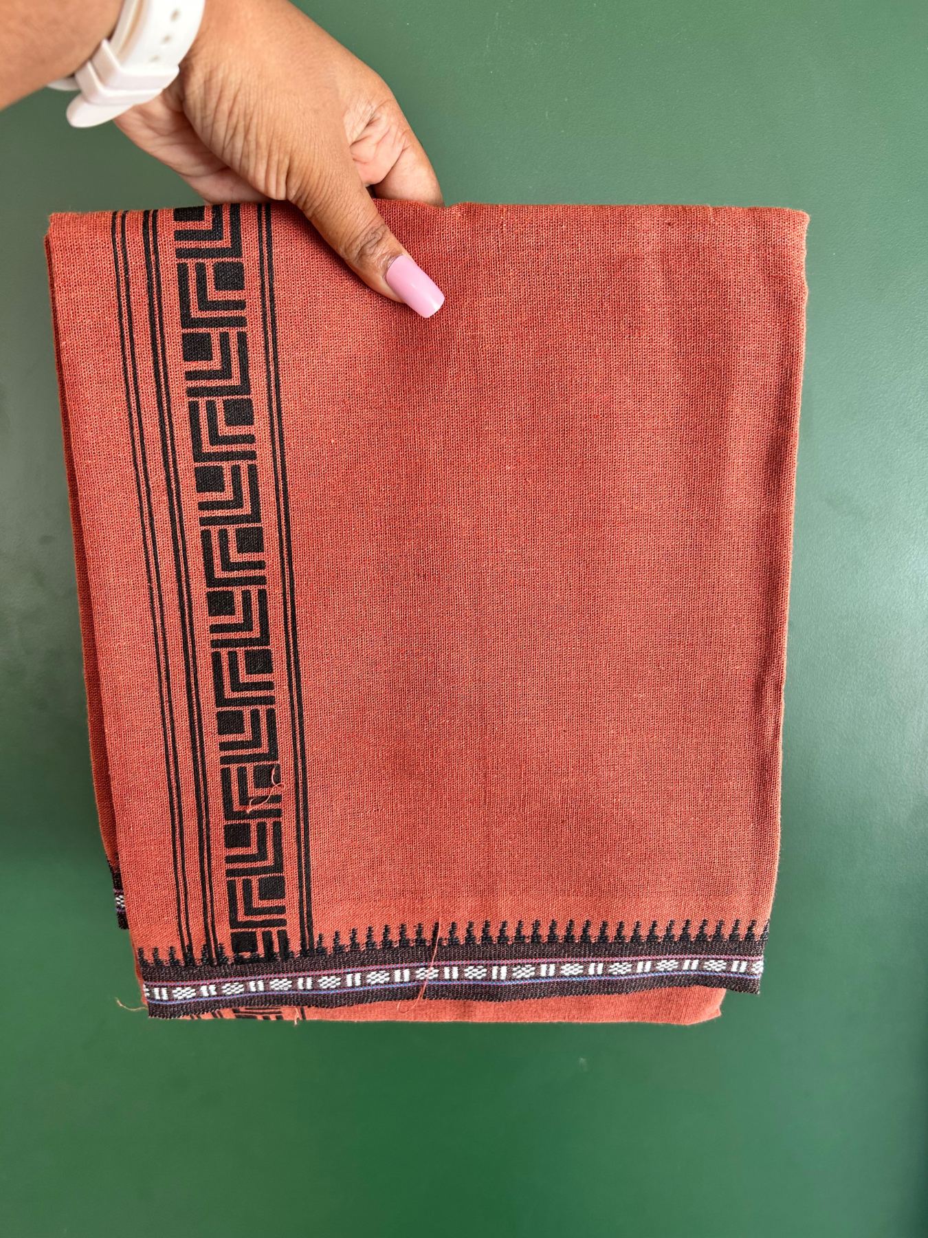 Single Kaily / Lungi - Kaitharikada - Mixed Cotton - 40s twisted - 1.75 inch Black Printed Design Printed Kuppadam Kara With Kavi Colour Body (2 meter / 4 muzham) - 13 KK8075 SAT