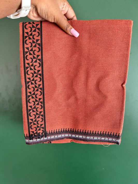 Single Kaily / Lungi - Kaitharikada - Mixed Cotton - 40s twisted - 1.75 inch Black Printed Design Printed Kuppadam Kara With Kavi Colour Body (2 meter / 4 muzham) - 14 KK8075 SAT