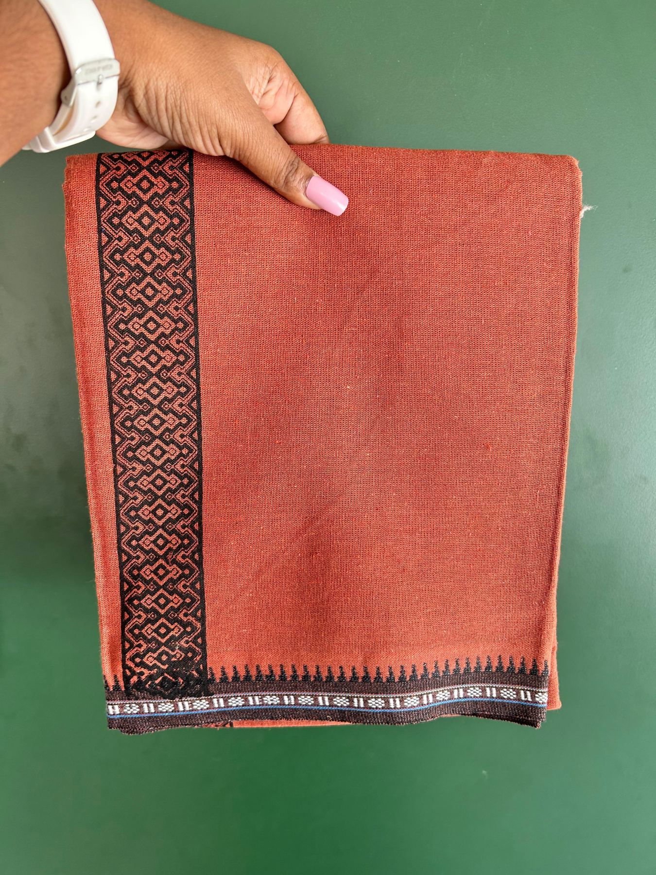 Single Kaily / Lungi - Kaitharikada - Mixed Cotton - 40s twisted - 1.75 inch Black Printed Design Printed Kuppadam Kara With Kavi Colour Body (2 meter / 4 muzham) - 23 KK8075 SAT
