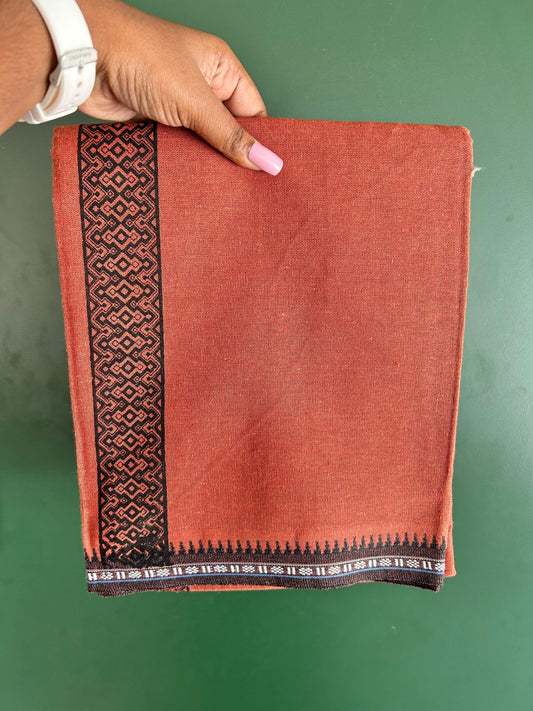 Single Kaily / Lungi - Kaitharikada - Mixed Cotton - 40s twisted - 1.75 inch Black Printed Design Printed Kuppadam Kara With Kavi Colour Body (2 meter / 4 muzham) - 23 KK8075 SAT