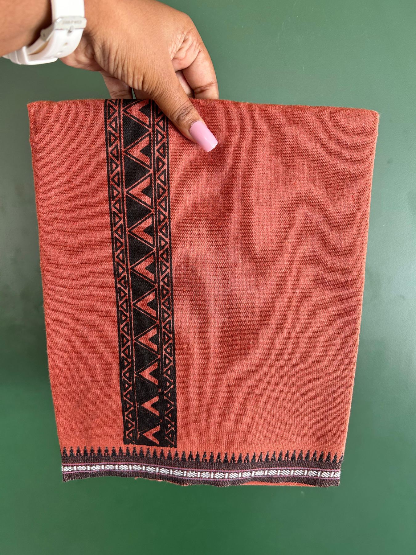 Single Kaily / Lungi - Kaitharikada - Mixed Cotton - 40s twisted - 1.75 inch Black Printed Design Printed Kuppadam Kara With Kavi Colour Body (2 meter / 4 muzham) - 24 KK8075 SAT