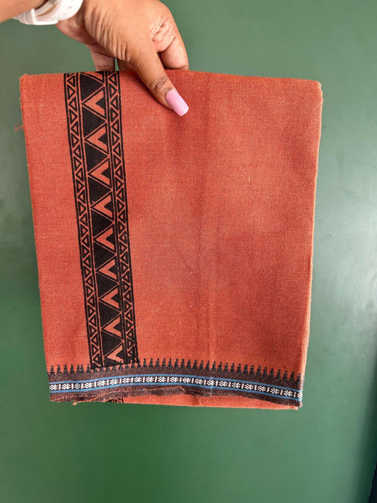 Single Kaily / Lungi - Kaitharikada - Mixed Cotton - 40s twisted - 1.75 inch Black Printed Design Printed Kuppadam Kara With Kavi Colour Body (2 meter / 4 muzham) - 25 KK8075 SAT
