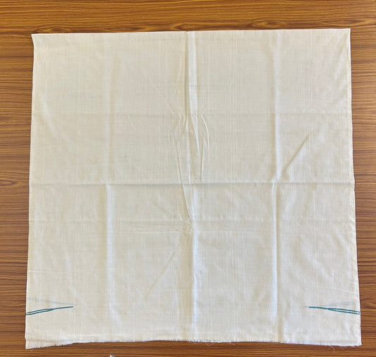 Kaitharikada - HANDLOOM Pure Cotton Kerala Towel - Thorthu - White Body & Green chutty kara - 4KK480KAL