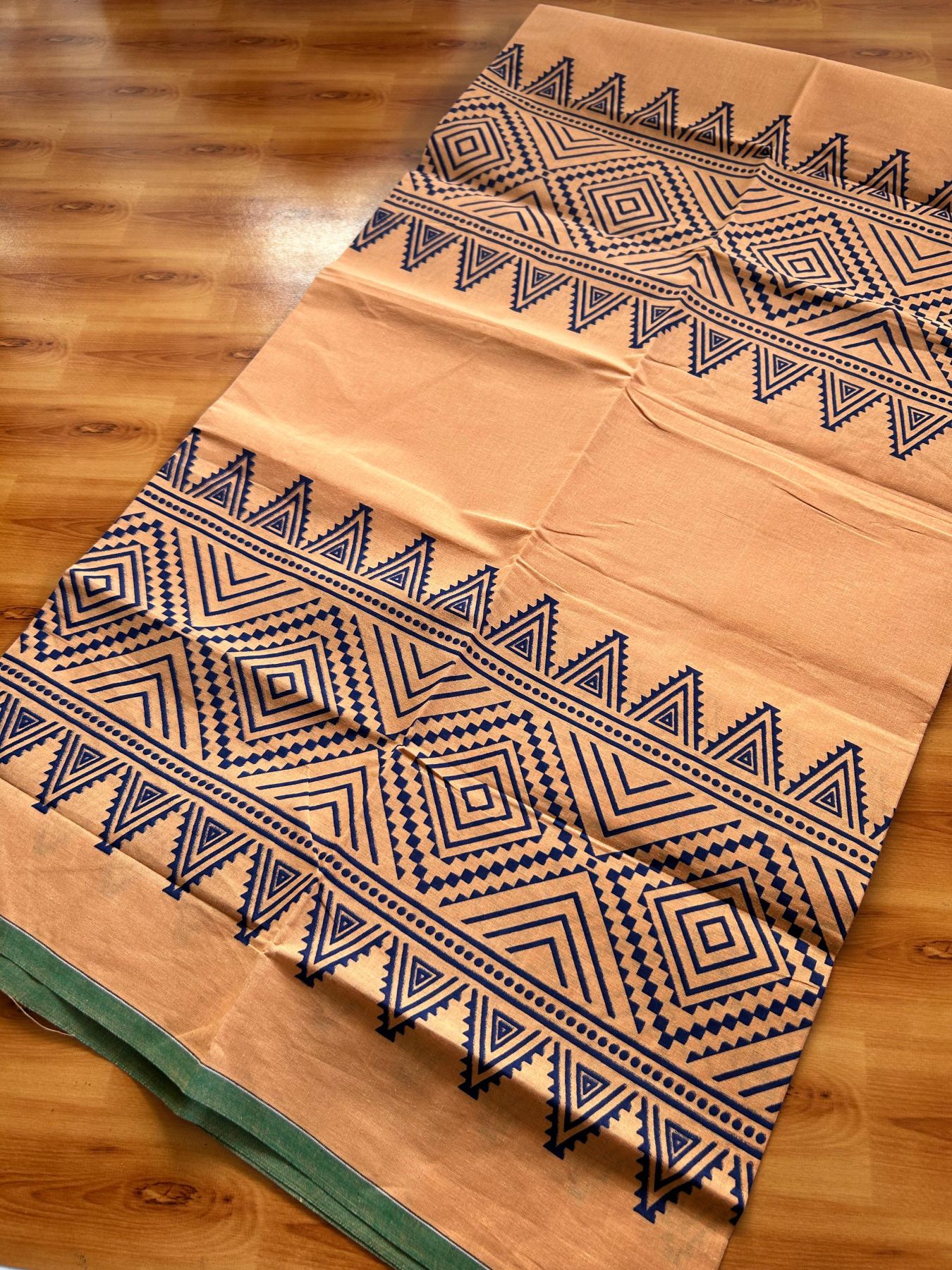 Single Kaily / Lungi - Pure Cotton - (40s) -  Blue Printed design with Light Kavi colour body (2 meter / 4 muzham) - 11 KK8071 GAN