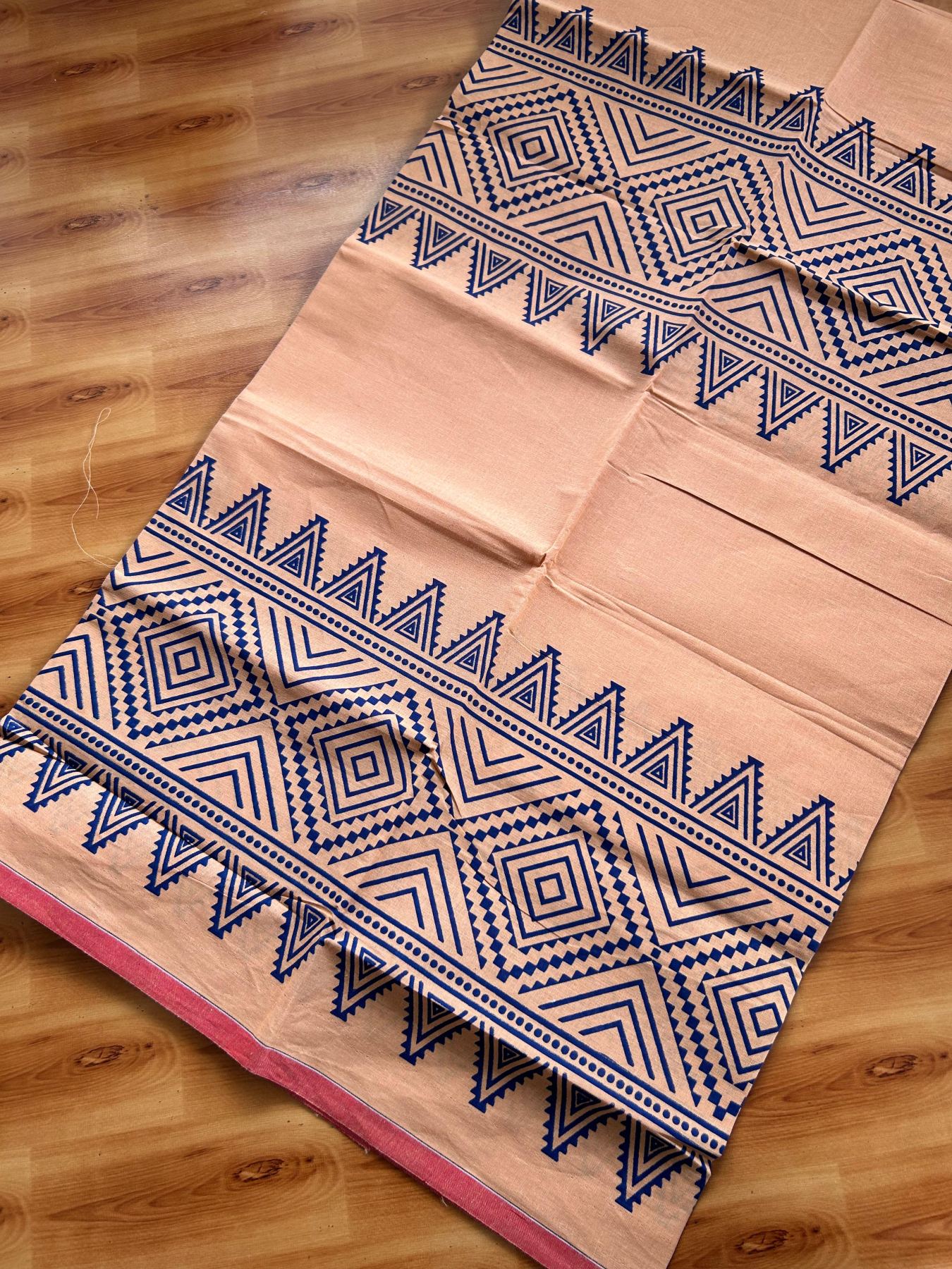 Single Kaily / Lungi - Pure Cotton - (40s) -  Blue Printed design with Light Kavi colour body (2 meter / 4 muzham) - 13 KK8071 GAN