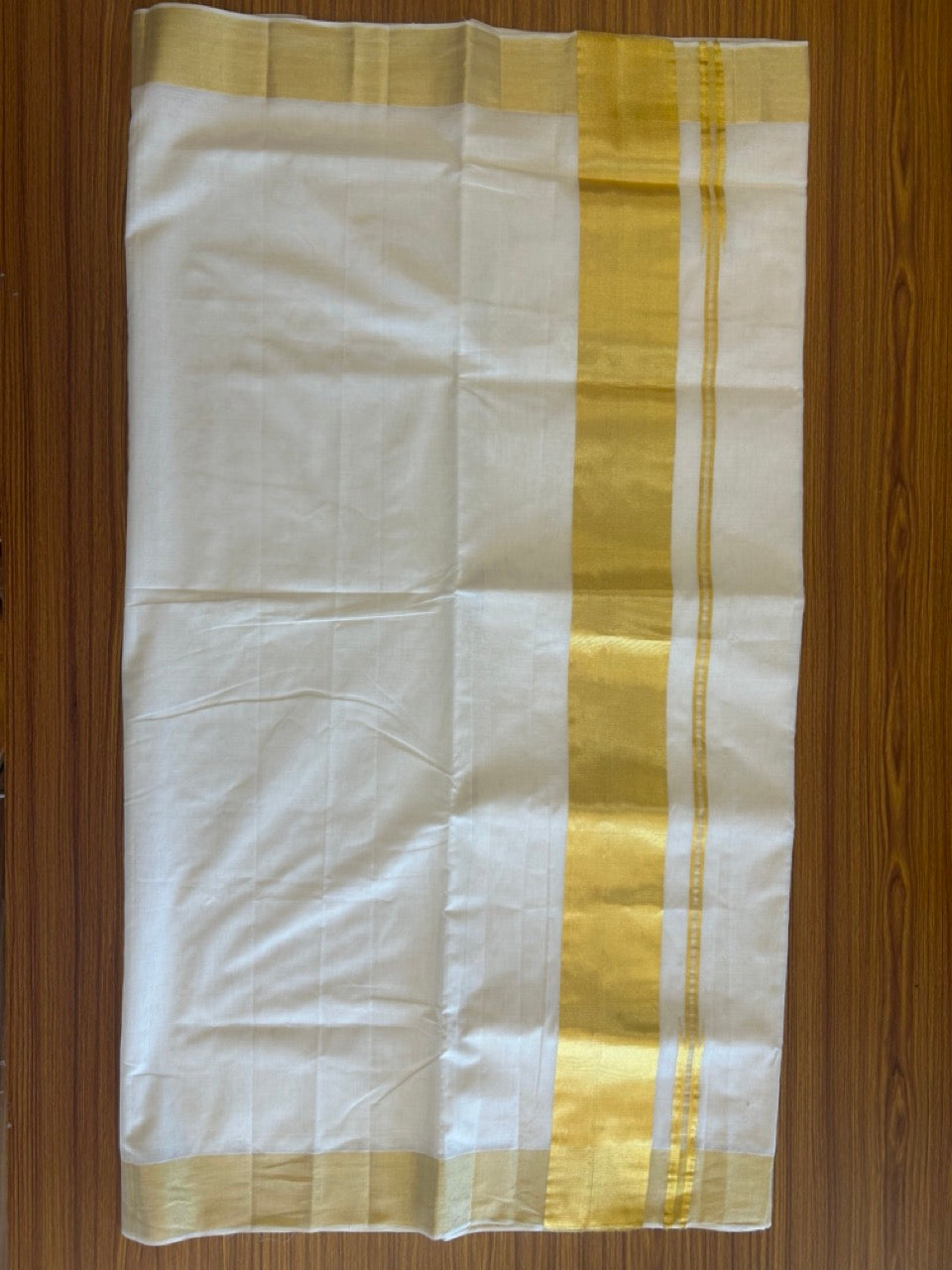 19% Discount KaithariKada HANDLOOM Unakkupaav Balaramapuram Kerala Saree for Women- 100% PURE COTTON - GOLD KASAVU PULIYILAKKARA Chutty KARA - 1KK1010ABH