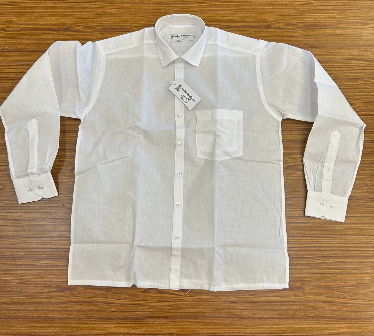 White Shirt - Full Sleeve - Club Royal - Cotton - Kaitharikada Original - Politician Type - 1 KK1002 KBF
