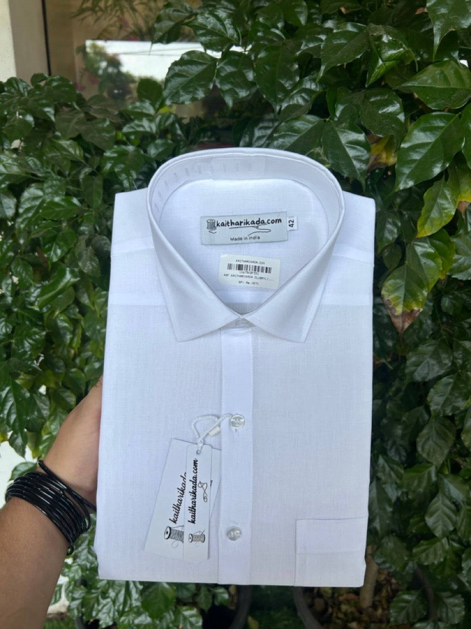 White Shirt - Full Sleeve - Club Royal - Cotton - Kaitharikada Original - Politician Type - 1 KK1002 KBF