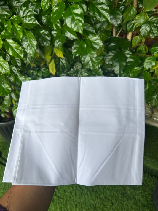 KaithariKada Balaramapuram 100% Cotton PURE WHITE Single Mundu/Dhoti-100x110 - 0.3cm White Kara (2 meter / 4 muzham) - 2KK5242 MC