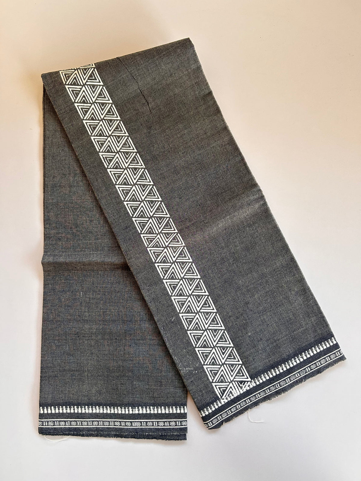 Single Kaily / Lungi - Kaitharikada - Mixed Cotton - 2/40s twisted - 2 inch White Printed Design Kuppadam Kara Blue & Cream Colour Body (2 meter / 4 muzham) - 58 KK8090 SAT