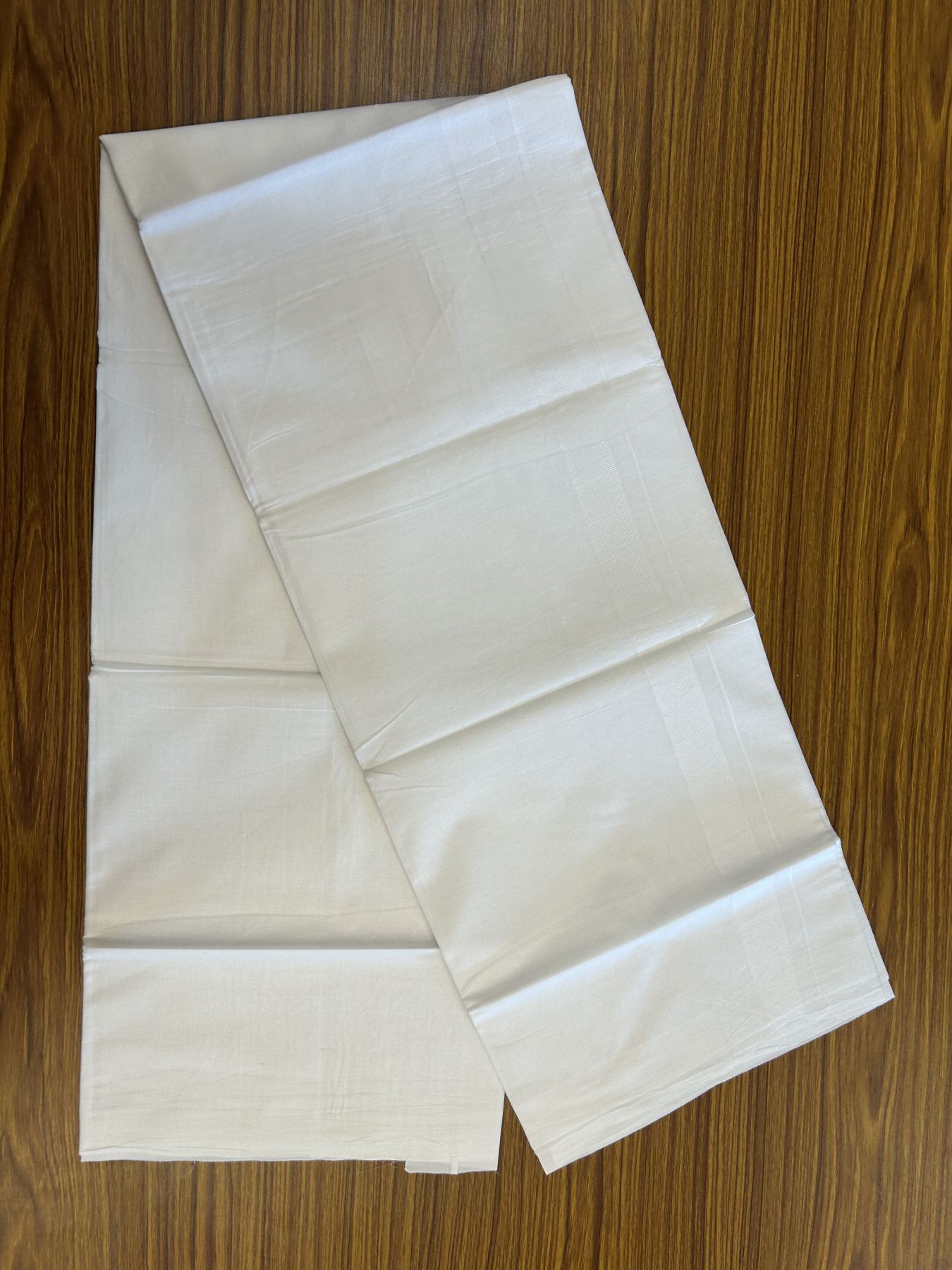 20% Discount ! KaithariKada Balaramapuram 100% Cotton Double Pure white Mundu/Dhoti- 100x80 - 1 inch White Kara - 3.80mtr ( 8 muzham) - 37 KK5312 PMC