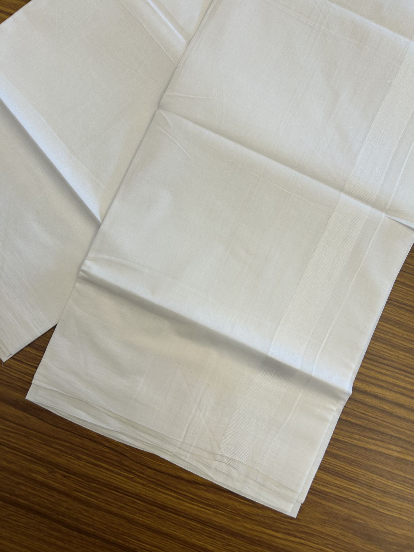 20% Discount ! KaithariKada Balaramapuram 100% Cotton Double Pure white Mundu/Dhoti- 100x80 - 1 inch White Kara - 3.80mtr ( 8 muzham) - 37 KK5312 PMC