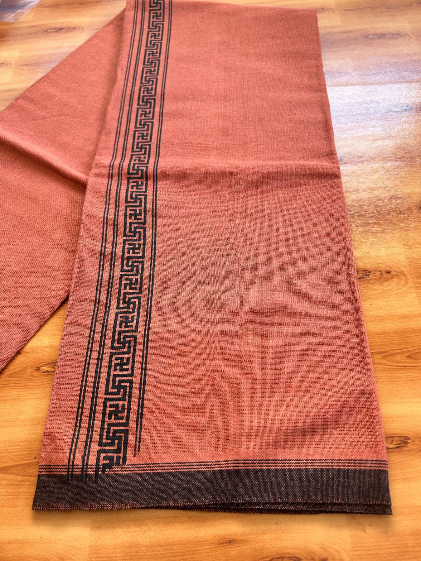 Single Kaily / Lungi - Kaitharikada - Mixed Cotton - 40s twisted - 1.75 inch Black Printed Design Stripes Kara With Kavi Colour Body (2 meter / 4 muzham) - 28 KK8075 SAT
