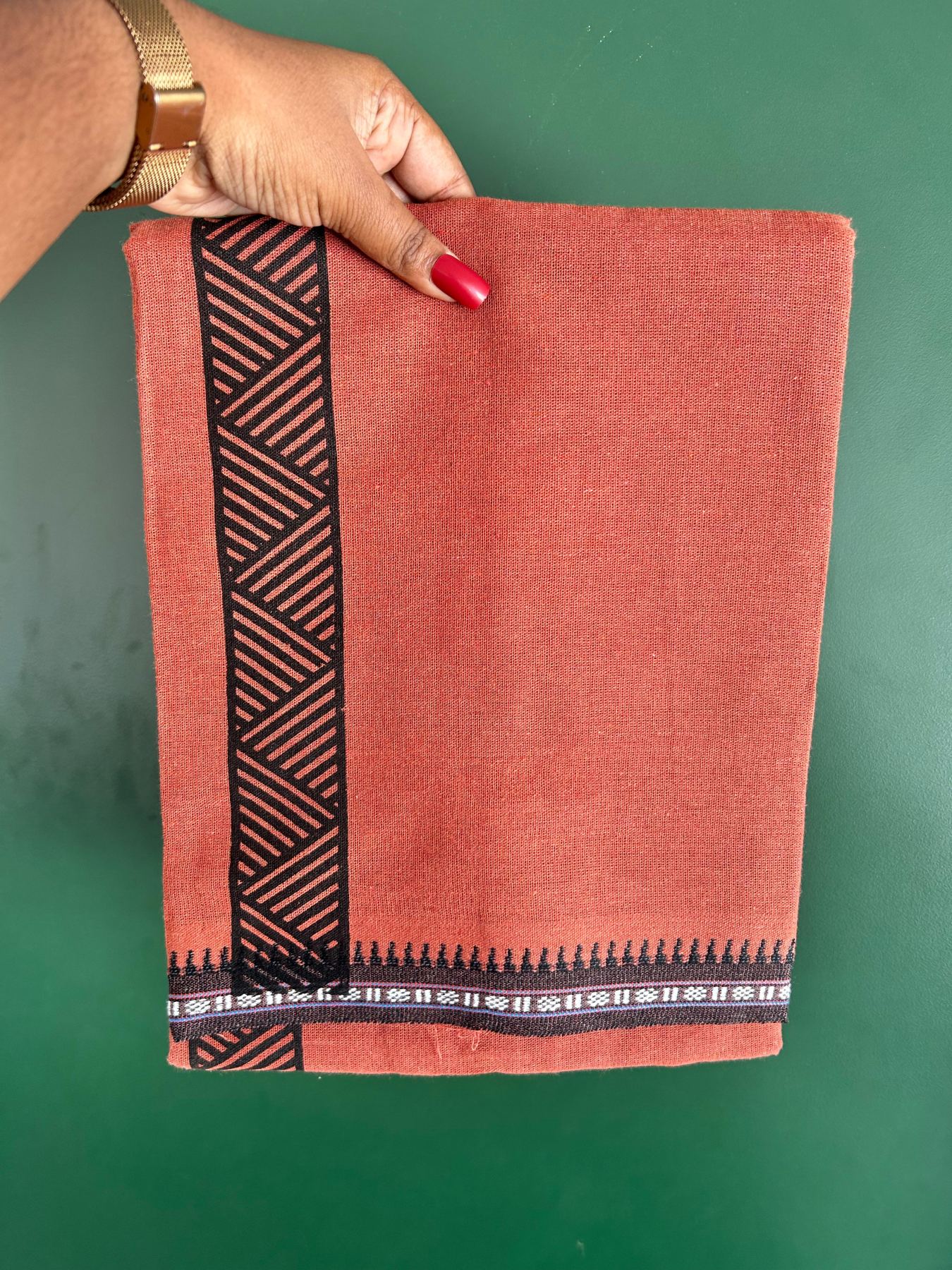 Single Kaily / Lungi - Kaitharikada - Mixed Cotton - 40s twisted - 1.75 inch Black Printed Design Printed Kuppadam Kara With Kavi Colour Body (2 meter / 4 muzham) - 31 KK8075 SAT