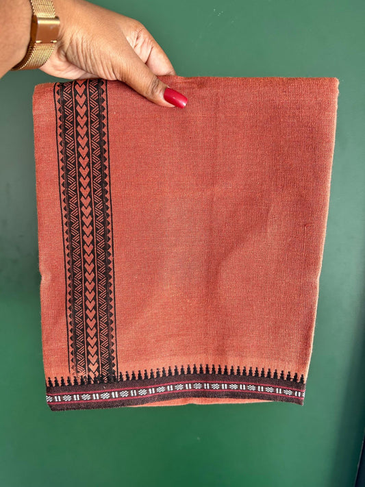 Single Kaily / Lungi - Kaitharikada - Mixed Cotton - 40s twisted - 1.75 inch Black Printed Design Printed Kuppadam Kara With Kavi Colour Body (2 meter / 4 muzham) - 42 KK8075 SAT