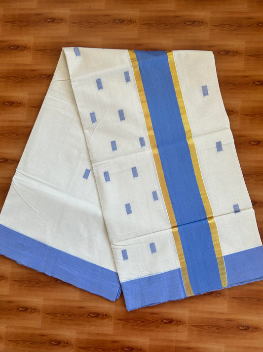 25% Discount KaithariKada Handloom Unakkupaav Balaramapuram Kerala Saree for Women - 100% Pure Cotton - 4 inch Gold Kasav & Lavender Striped Kara - 8 KK7001 ABH