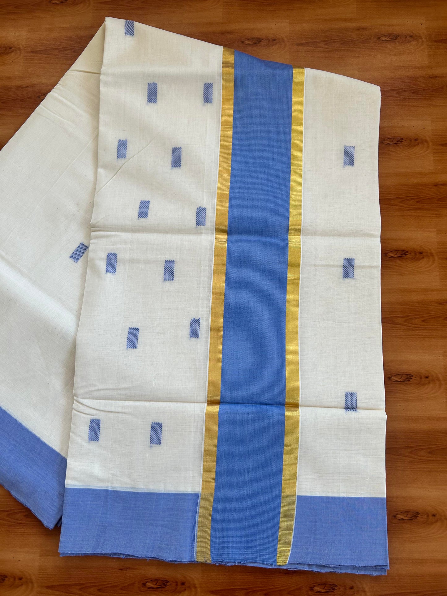 25% Discount KaithariKada Handloom Unakkupaav Balaramapuram Kerala Saree for Women - 100% Pure Cotton - 4 inch Gold Kasav & Lavender Striped Kara - 8 KK7001 ABH