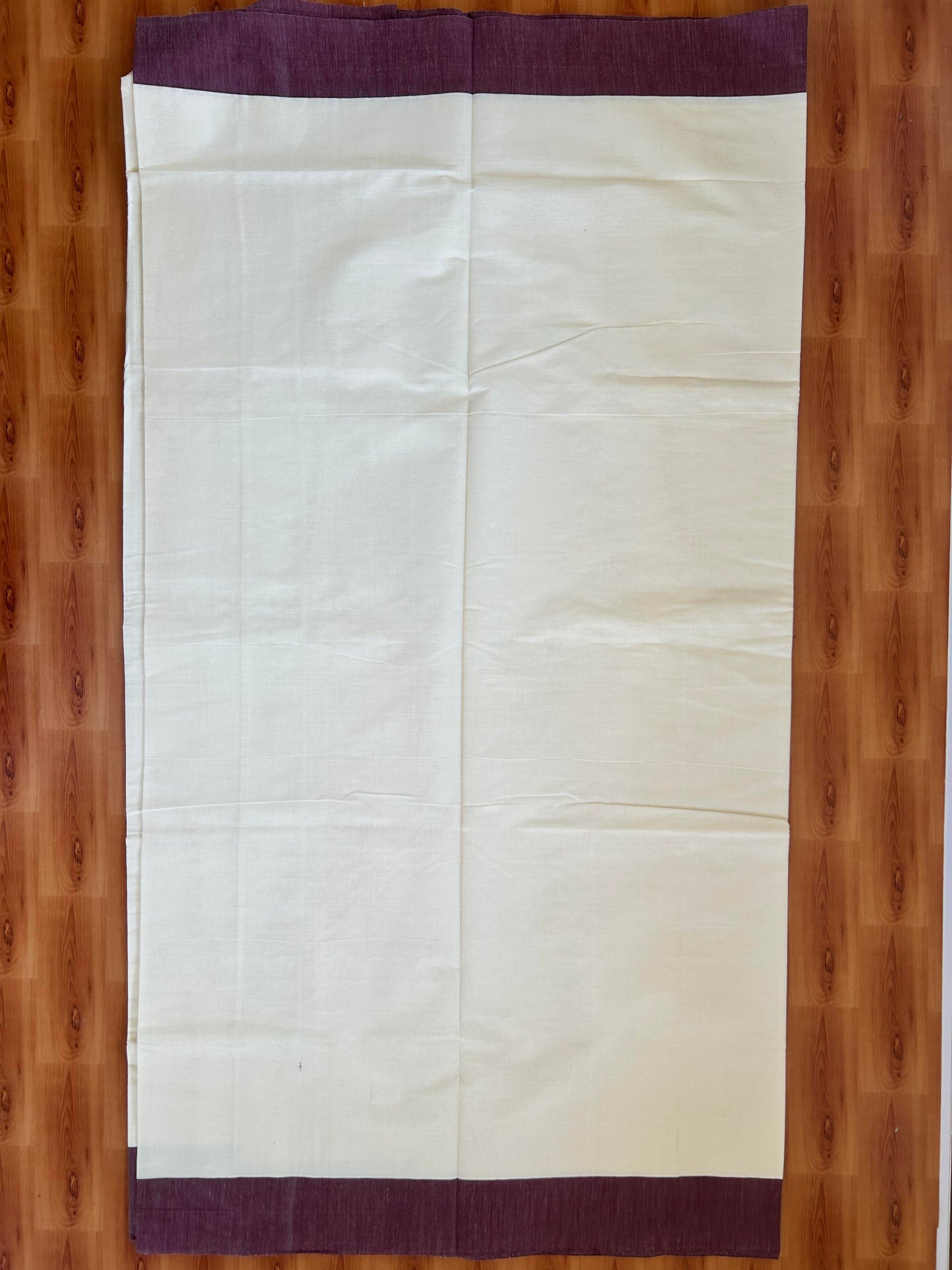 25% Discount! Kaitharikada Kerala Traditional Saree Off white- Mixed Cotton Saree - 3 Inch  Pallu - Maroon Kara - 45 KK7000 PMC