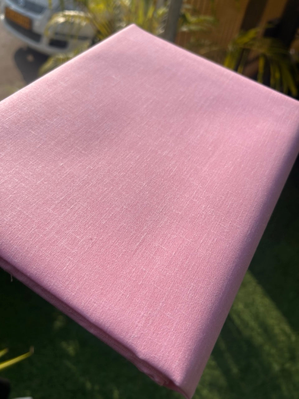 NEW! Kaitharikada - LINEN TOUCH (cotton) Shirt Material - Baby Pink 200x150(cm) (₹ 300 per meter) - 2KK7005MKS