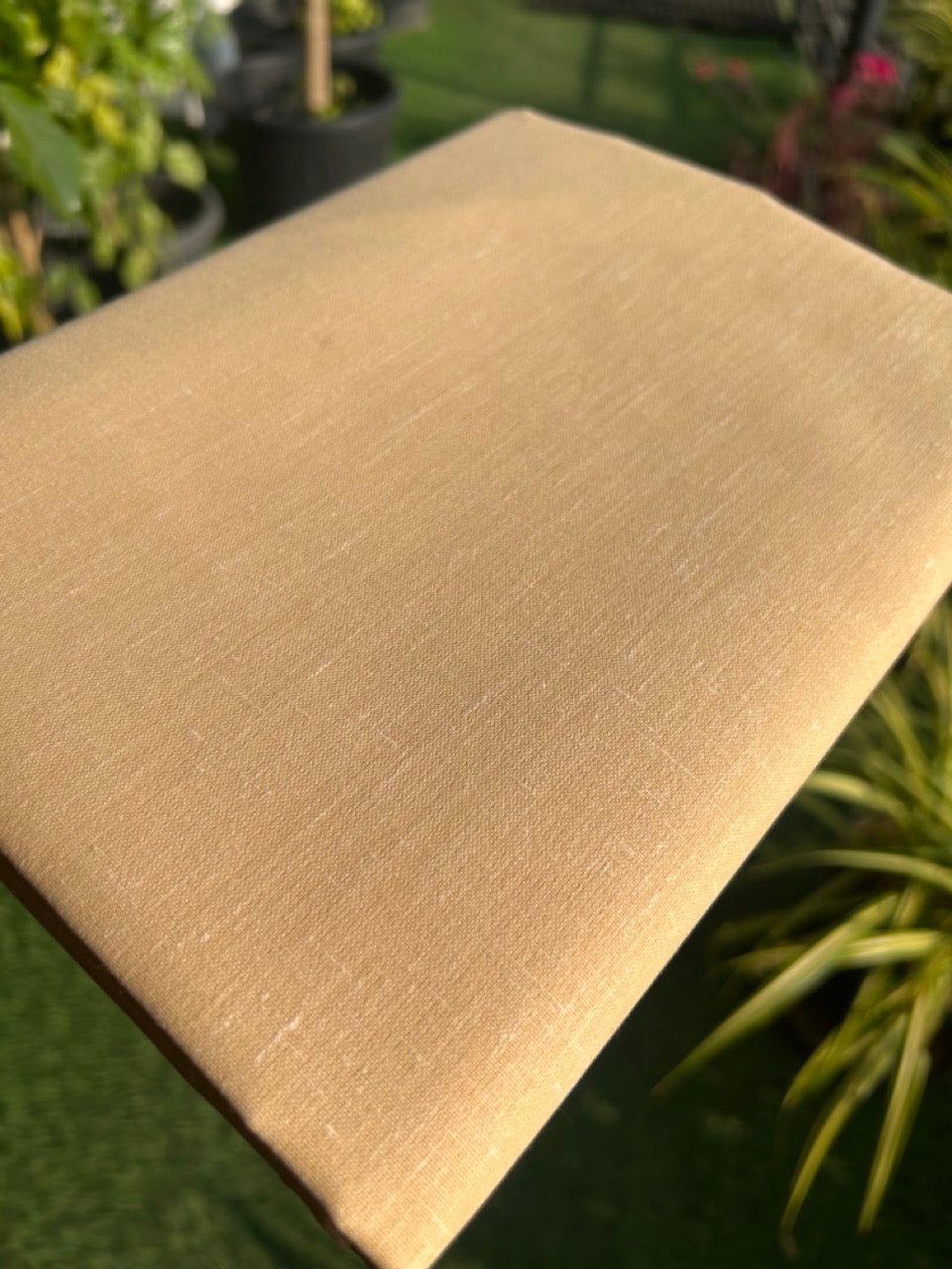NEW! Kaitharikada - LINEN TOUCH (cotton) Shirt Material - Sand Brown 200x150(cm) (₹ 300 per meter) - 7KK7005MKS
