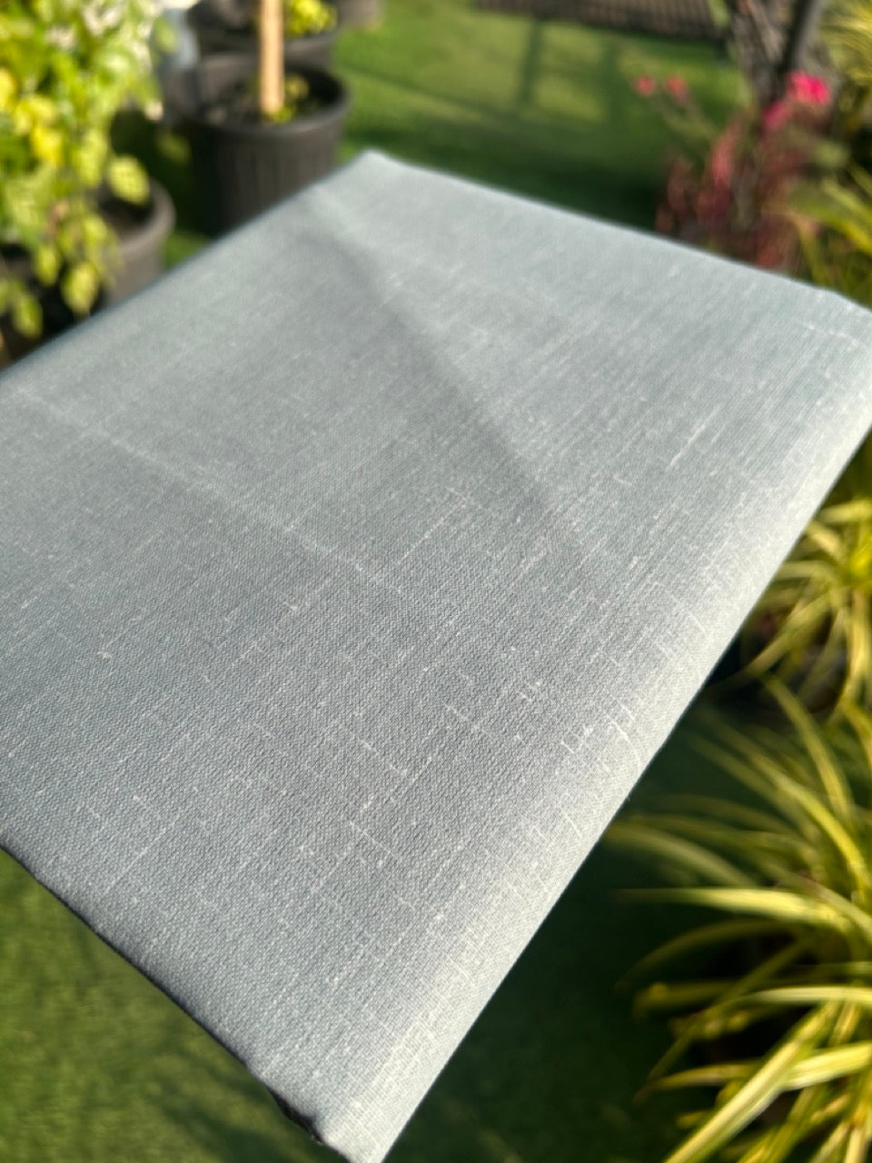 NEW! Kaitharikada - LINEN TOUCH (cotton) Shirt Material - Grey 200x150(cm) (₹ 300 per meter) - 9KK7005MKS