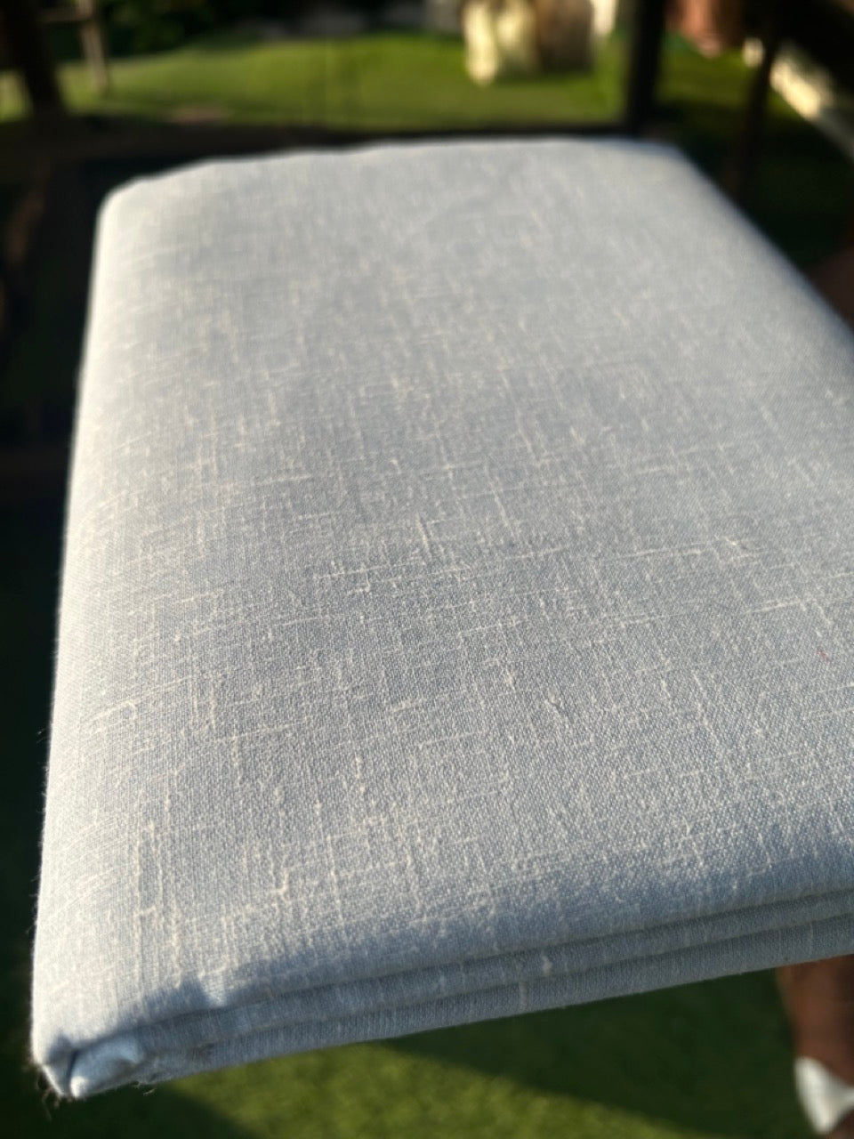NEW! Kaitharikada - LINEN TOUCH (cotton) Shirt Material - Light blue grey 200x150(cm) (₹ 300 per meter) - 8KK7005MKS