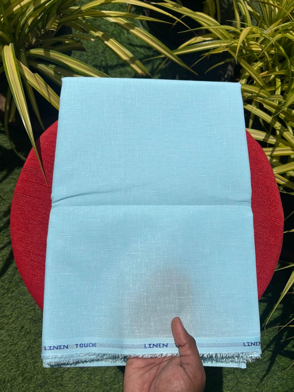 NEW! Kaitharikada - LINEN TOUCH (cotton) Shirt Material - Light Cyan 200x150(cm) (₹ 300 per meter) - 3KK7005MKS