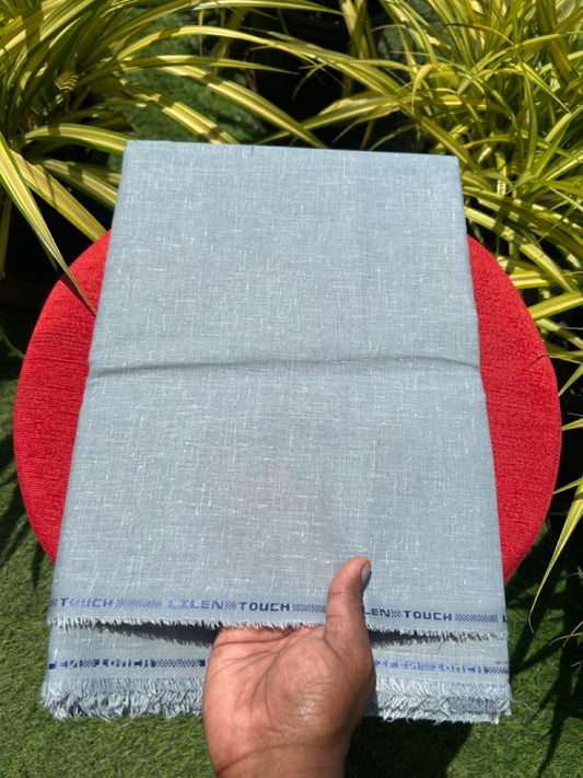 NEW! Kaitharikada - LINEN TOUCH (cotton) Shirt Material - Grey 200x150(cm) (₹ 300 per meter) - 9KK7005MKS