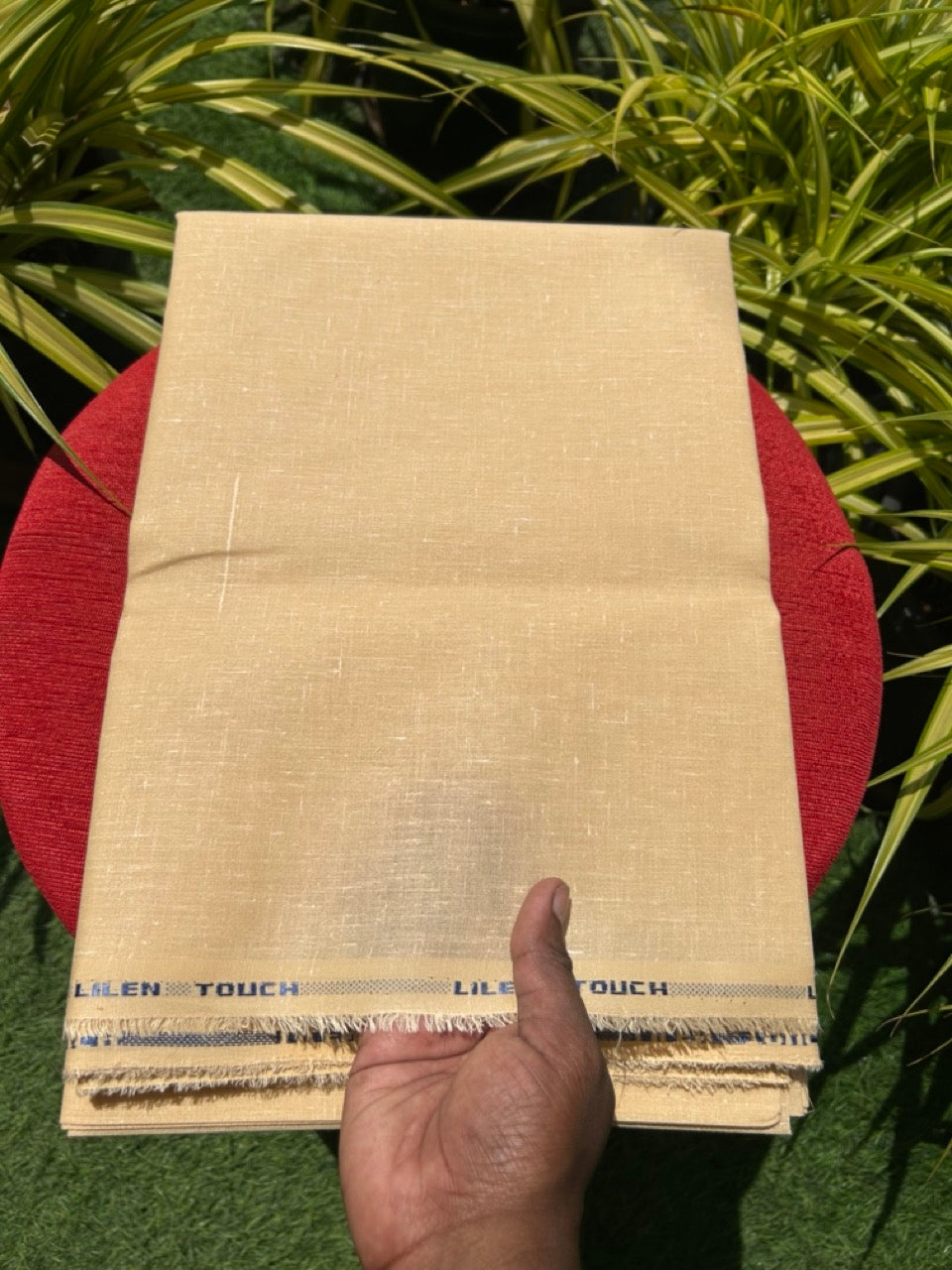 NEW! Kaitharikada - LINEN TOUCH (cotton) Shirt Material - Sand Brown 200x150(cm) (₹ 300 per meter) - 7KK7005MKS