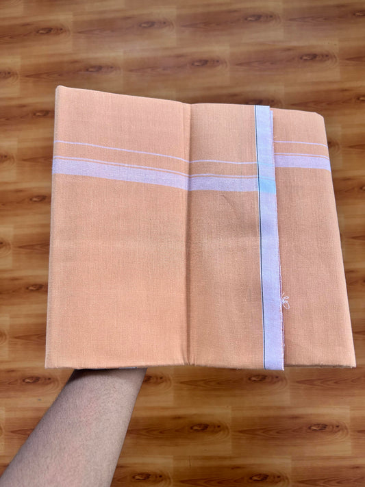 Single Kaily / Lungi- Kaitharikada - Pure Cotton - (40s) - 0.5 inch White Shaded Kara with Kavi colour body (2 meter / 4 muzham) - 28 KK8062 GAN