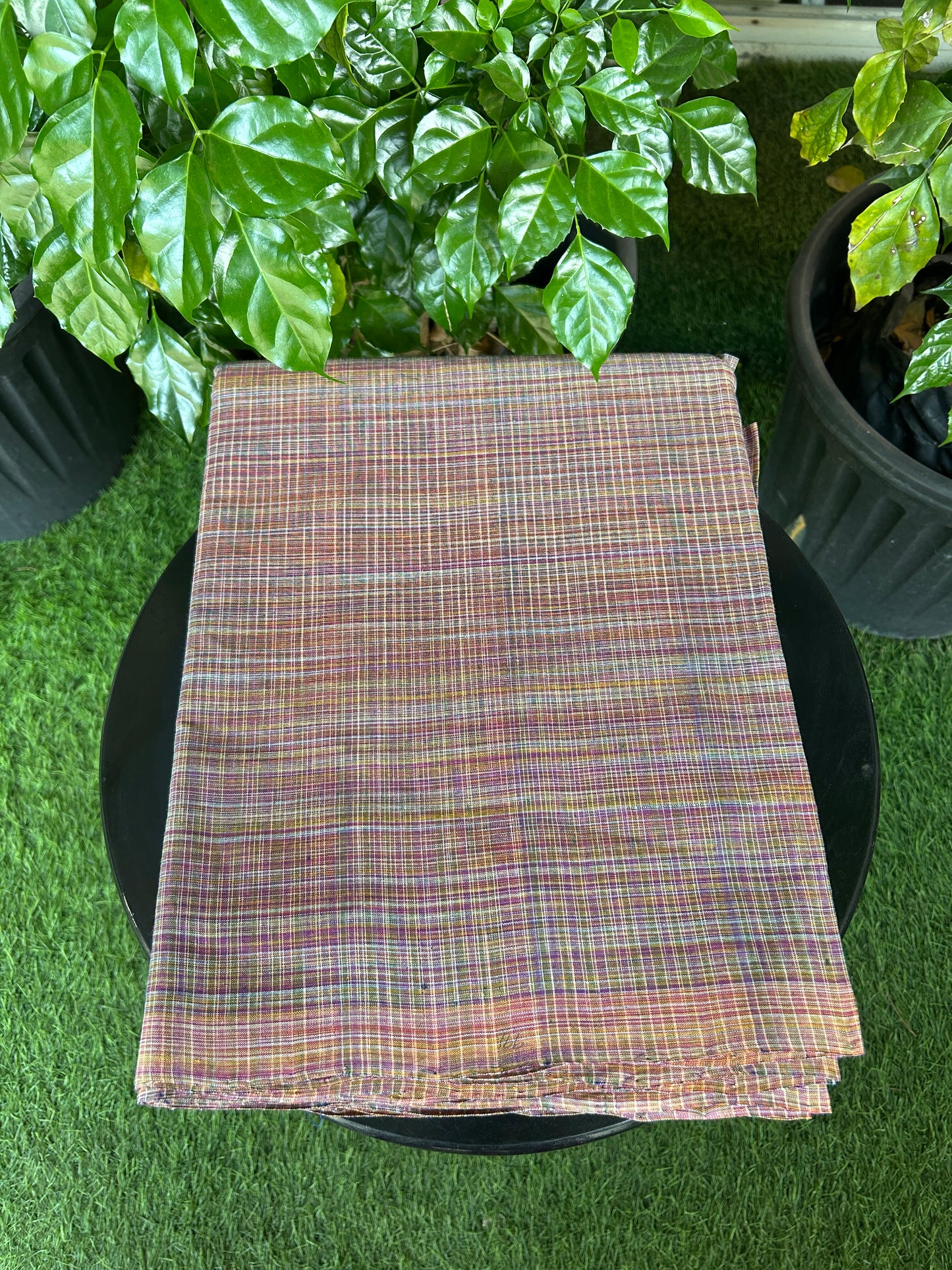 Handloom Khadi - Original Kerala Cotton Material - Kaitharikada Exclusive Product - Multi colour Shirt Material 2.5x1.27(m) (₹ 649 per meter) - 3 KK7011 ELA