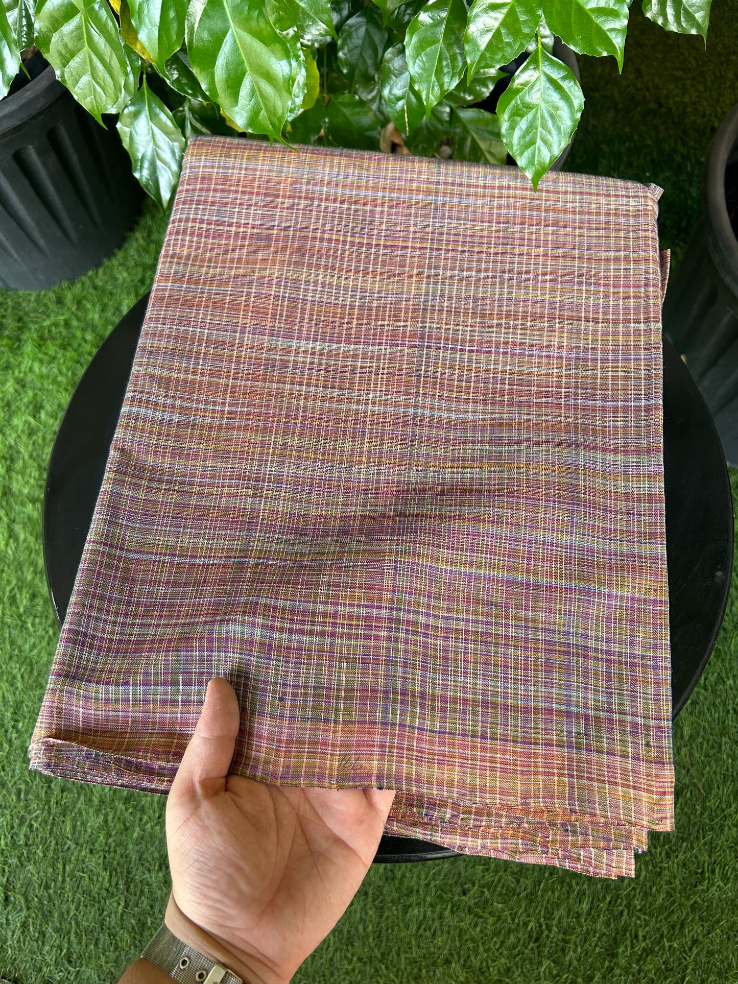 Handloom Khadi - Original Kerala Cotton Material - Kaitharikada Exclusive Product - Multi colour Shirt Material 2.5x1.27(m) (₹ 649 per meter) - 3 KK7011 ELA