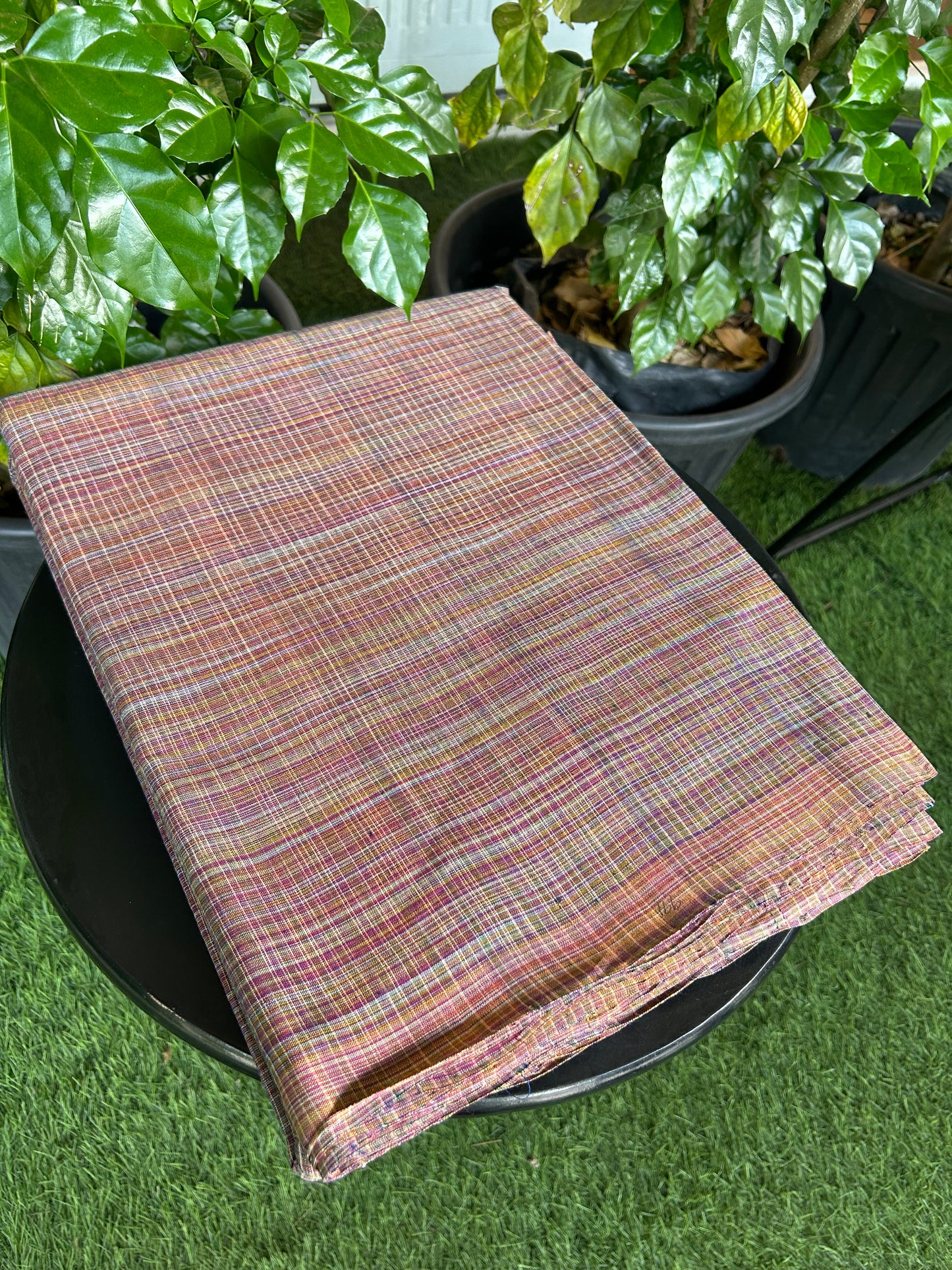 Handloom Khadi - Original Kerala Cotton Material - Kaitharikada Exclusive Product - Multi colour Shirt Material 2.5x1.27(m) (₹ 649 per meter) - 3 KK7011 ELA