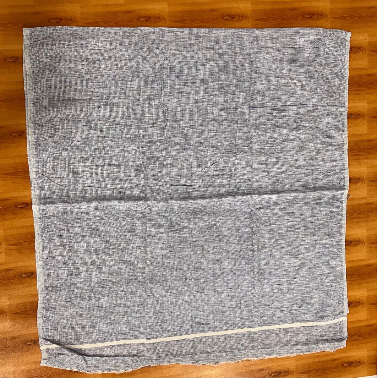 Kaitharikada - Handloom Pure Cotton Kerala Towel - Thorthu - (20x20s) - Lavender Blue White Body & White Kara - 4 KK10001 KAL