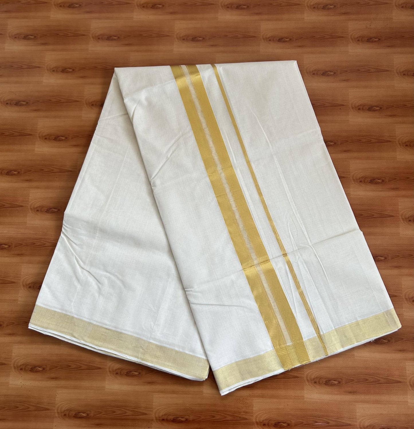Kerala Saree for Women - 25% Discount KaithariKada Handloom Millpaav Balaramapuram - 100% Pure Cotton - 2 inch Gold Kasav Kara - 6 KK7158 RAV