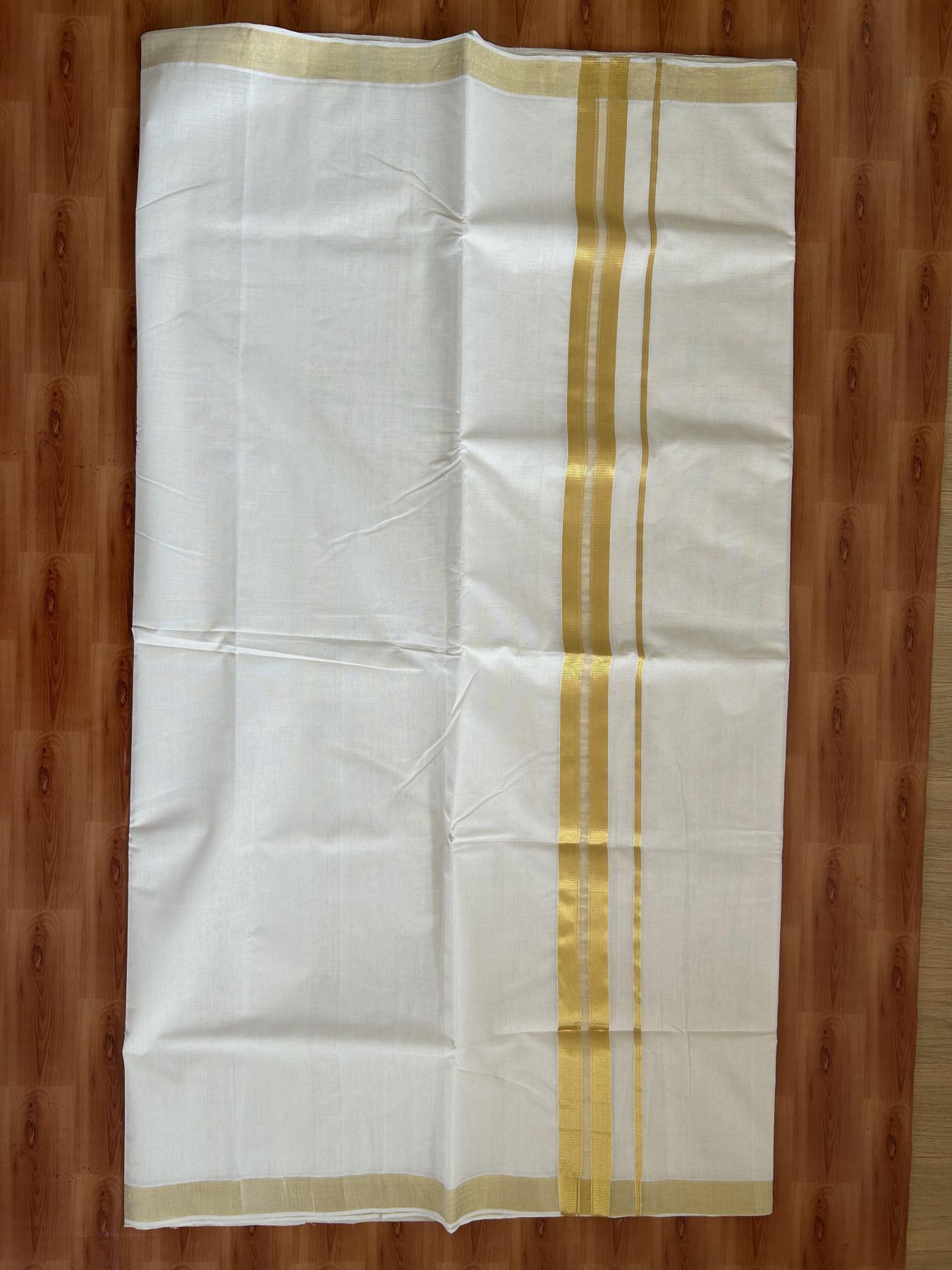 Kerala Saree for Women - 25% Discount KaithariKada Handloom Millpaav Balaramapuram - 100% Pure Cotton - 2 inch Gold Kasav Kara - 6 KK7158 RAV