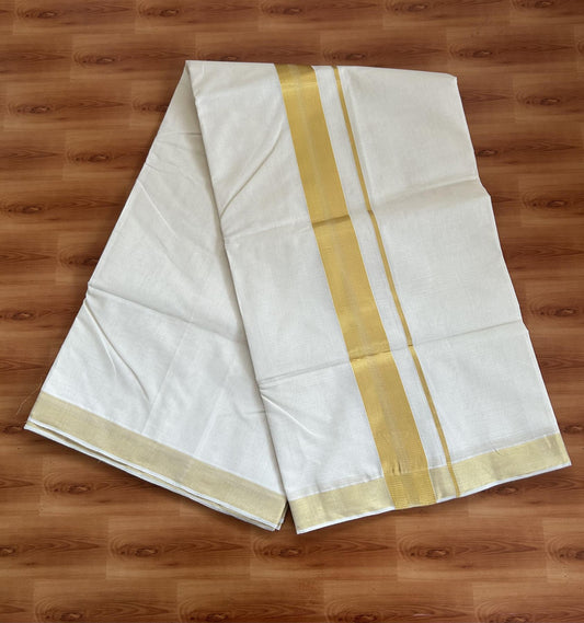 Kerala Saree for Women - 25% Discount KaithariKada Handloom Millpaav Balaramapuram - 100% Pure Cotton - 2 inch Gold Kasav Kara - 5 KK7158 RAV