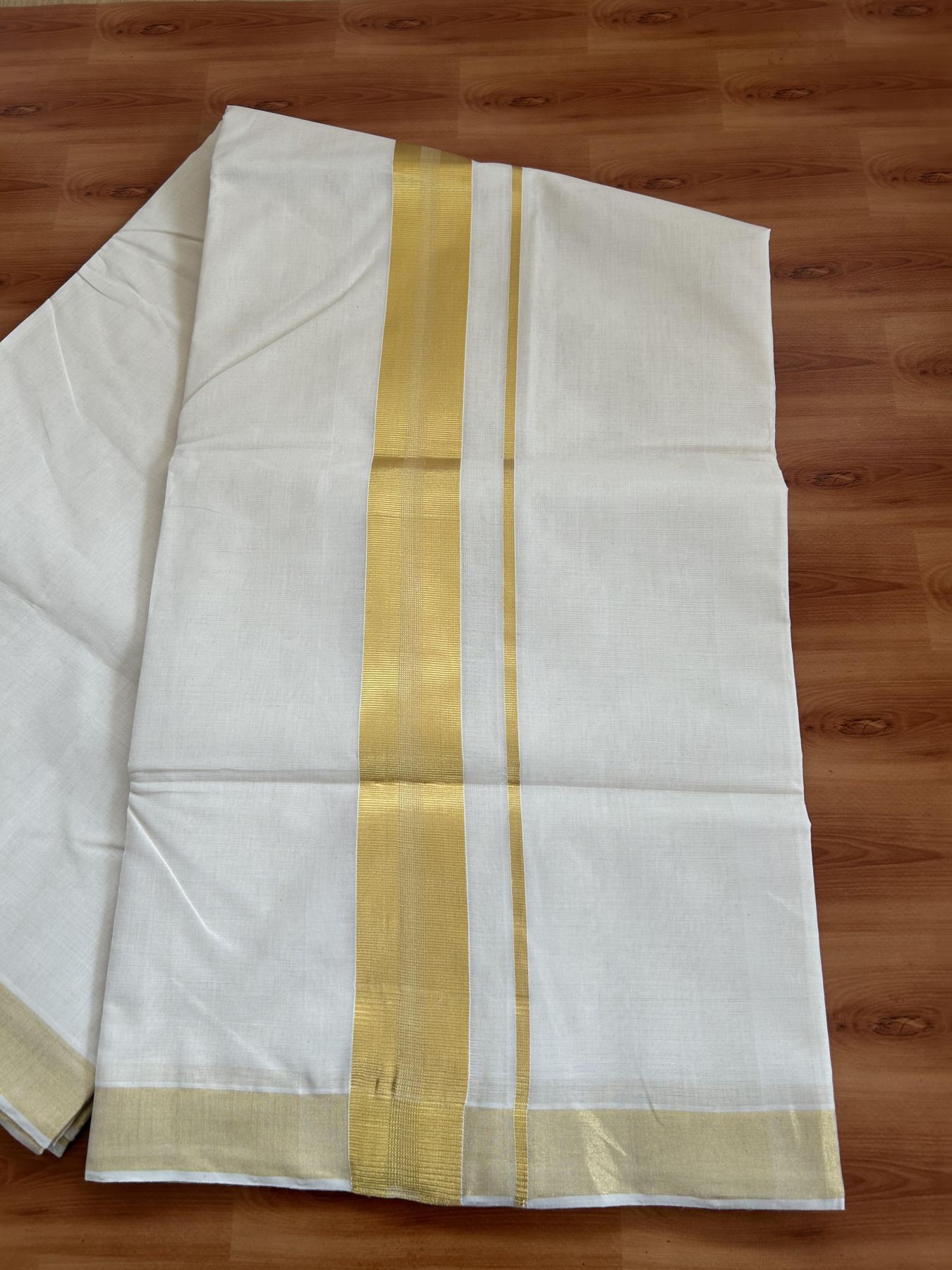Kerala Saree for Women - 25% Discount KaithariKada Handloom Millpaav Balaramapuram - 100% Pure Cotton - 2 inch Gold Kasav Kara - 5 KK7158 RAV