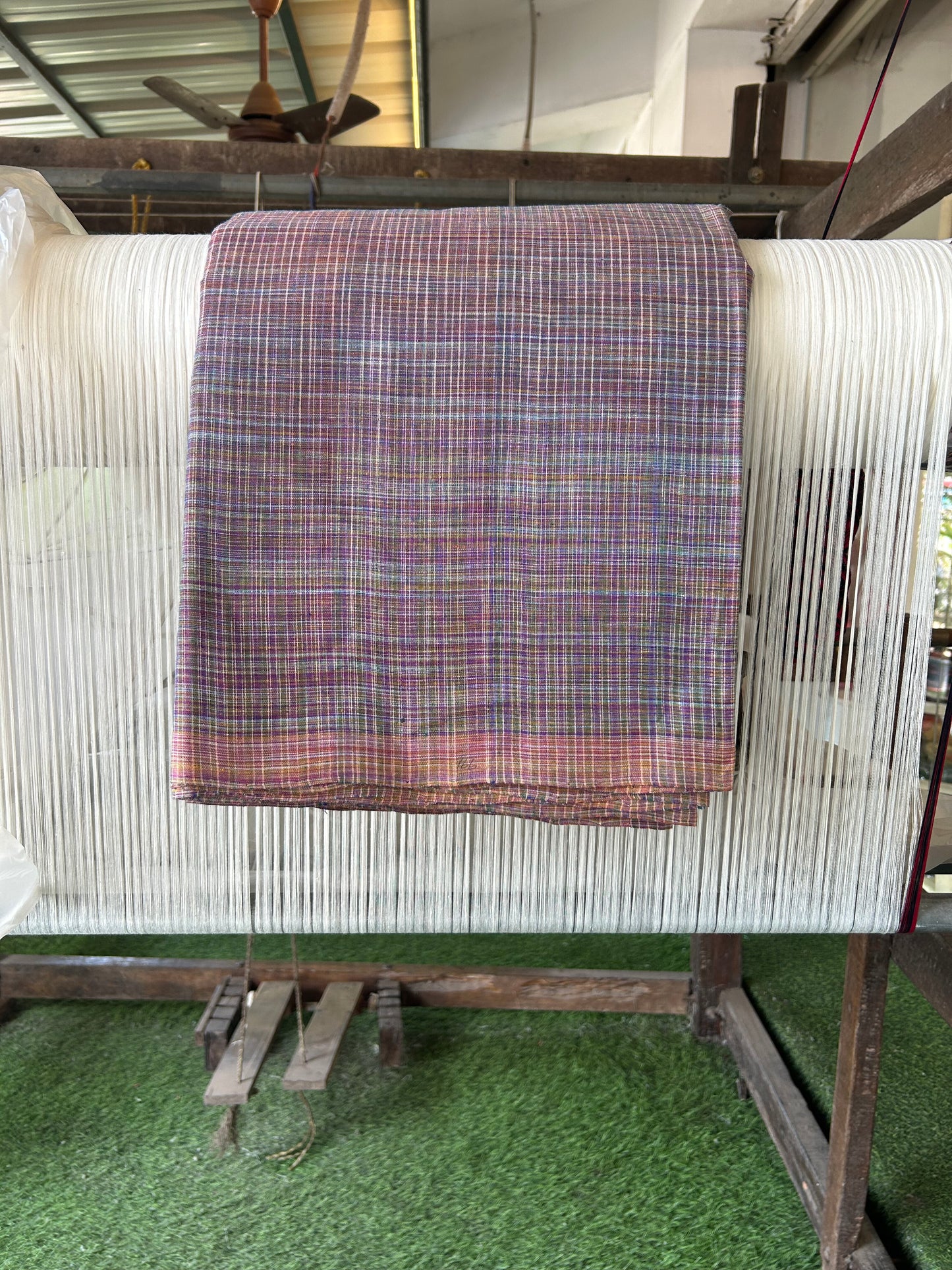 Handloom Khadi - Original Kerala Cotton Material - Kaitharikada Exclusive Product - Multi colour Shirt Material 2.5x1.27(m) (₹ 649 per meter) - 3 KK7011 ELA