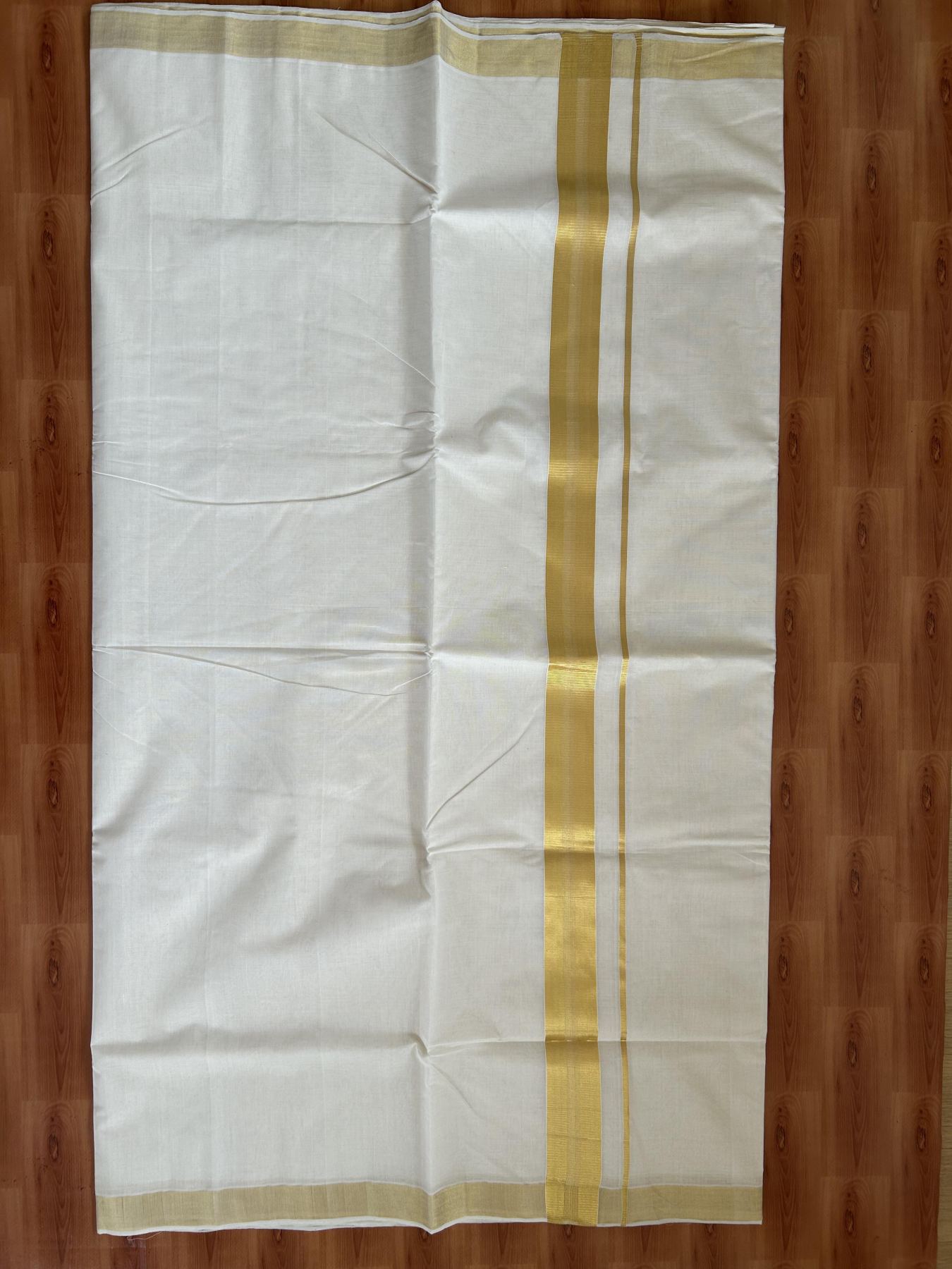 Kerala Saree for Women - 25% Discount KaithariKada Handloom Millpaav Balaramapuram - 100% Pure Cotton - 2 inch Gold Kasav Kara - 5 KK7158 RAV