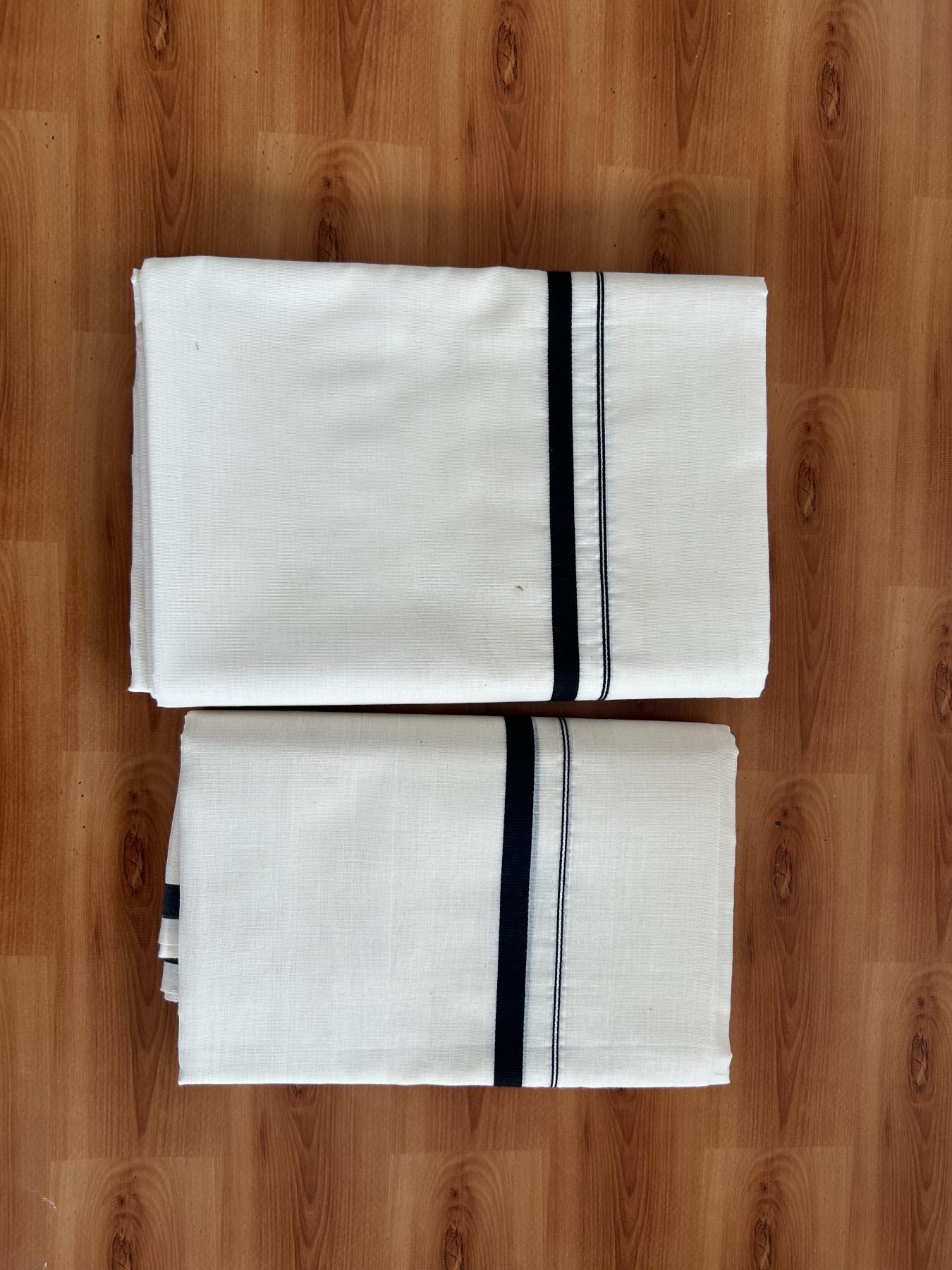 25% Discount !! KaithariKada Handloom Millpaav Balaramapuram - 100% Pure Cotton Off White Single Set Mundu - 100x80 - 0.5 Inch Black Puliyilakkara Chutty - Mundu 2 mtr & Neriyath 2.50 mtr - 6 KK7159 SOM