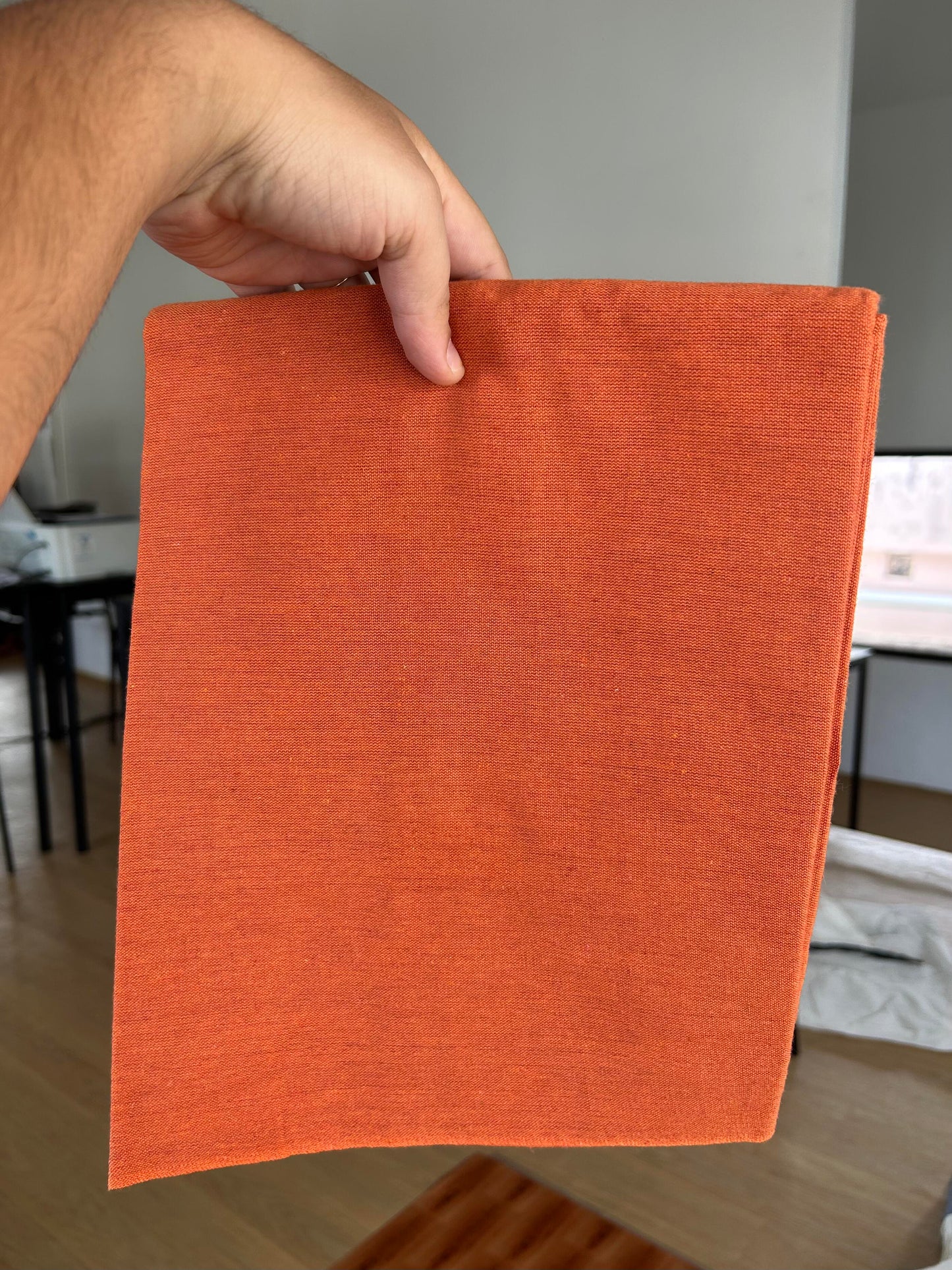 Kaitharikada - Single Kaily / Lungi - Mixed Cotton - 40s twisted - Orange Kavi colour body (2 meter / 4 muzham) - 2 KK5426 SAT