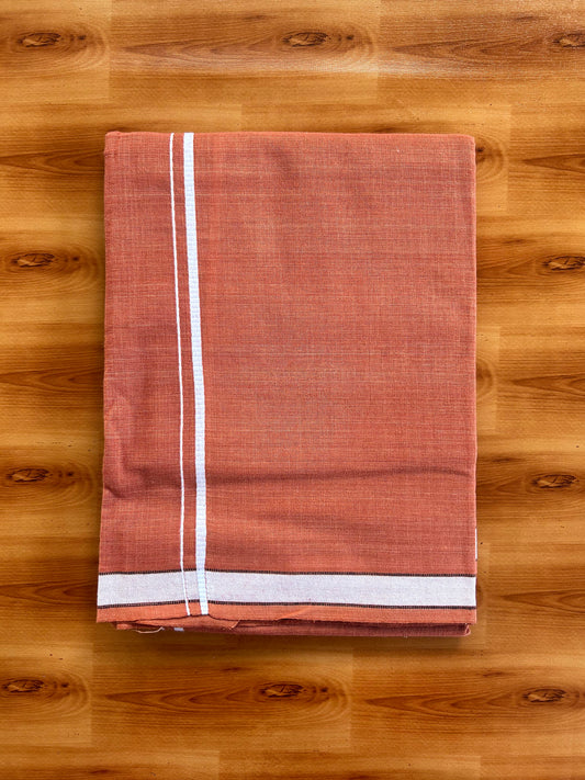 Kaitharikada - Single Kaily / Lungi -Mixed Cotton - 20s twisted - 0.5 cm  White Thin Kara With Kavi Colour Body (2 meter / 4 muzham) - 2 KK8067 KUT