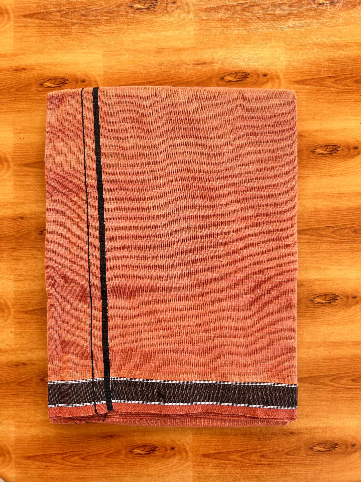 Single Kaily / Lungi - Kaitharikada - Mixed Cotton - 20s twisted - 0.5 cm  Black Thin Kara With Kavi Colour Body (2 meter / 4 muzham) - 3 KK8067 KUT