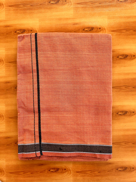 Single Kaily / Lungi - Kaitharikada - Mixed Cotton - 20s twisted - 0.5 cm  Black Thin Kara With Kavi Colour Body (2 meter / 4 muzham) - 3 KK8067 KUT