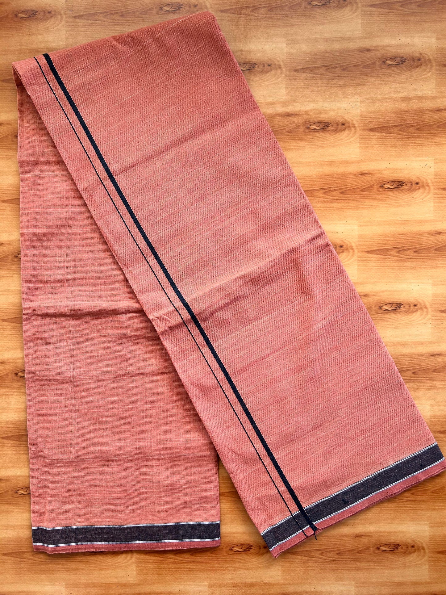 Single Kaily / Lungi - Kaitharikada - Mixed Cotton - 20s twisted - 0.5 cm  Black Thin Kara With Kavi Colour Body (2 meter / 4 muzham) - 3 KK8067 KUT