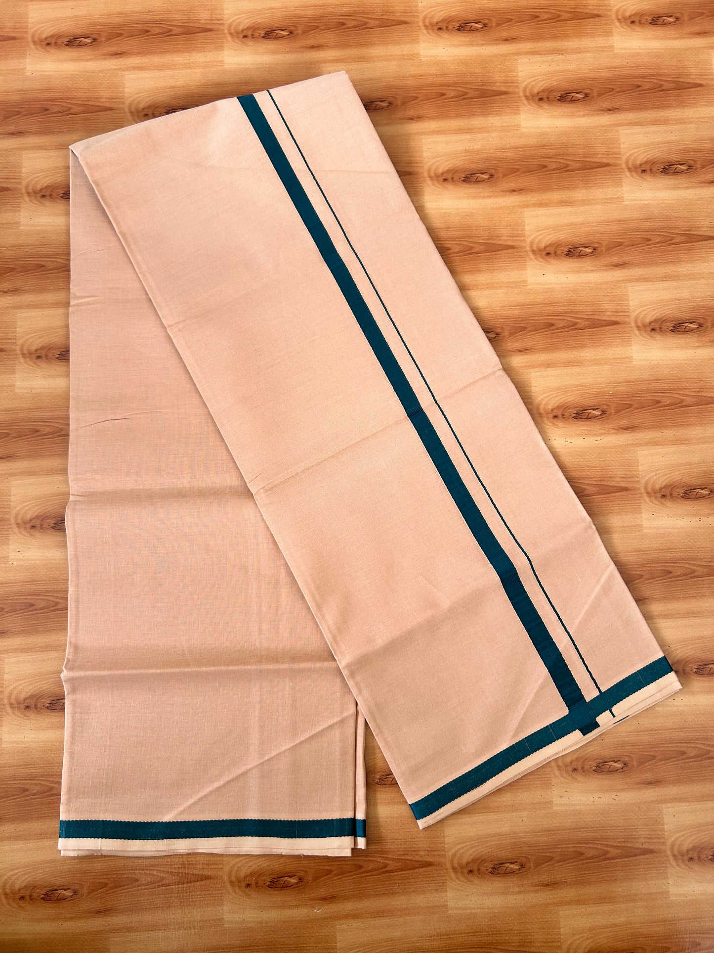 Single Kaily / Lungi- Kaitharikada - Pure Cotton - (40s) - 1 cm Dark Green Kara with Kavi colour body (2 meter / 4 muzham) -2 KK8063 GAN