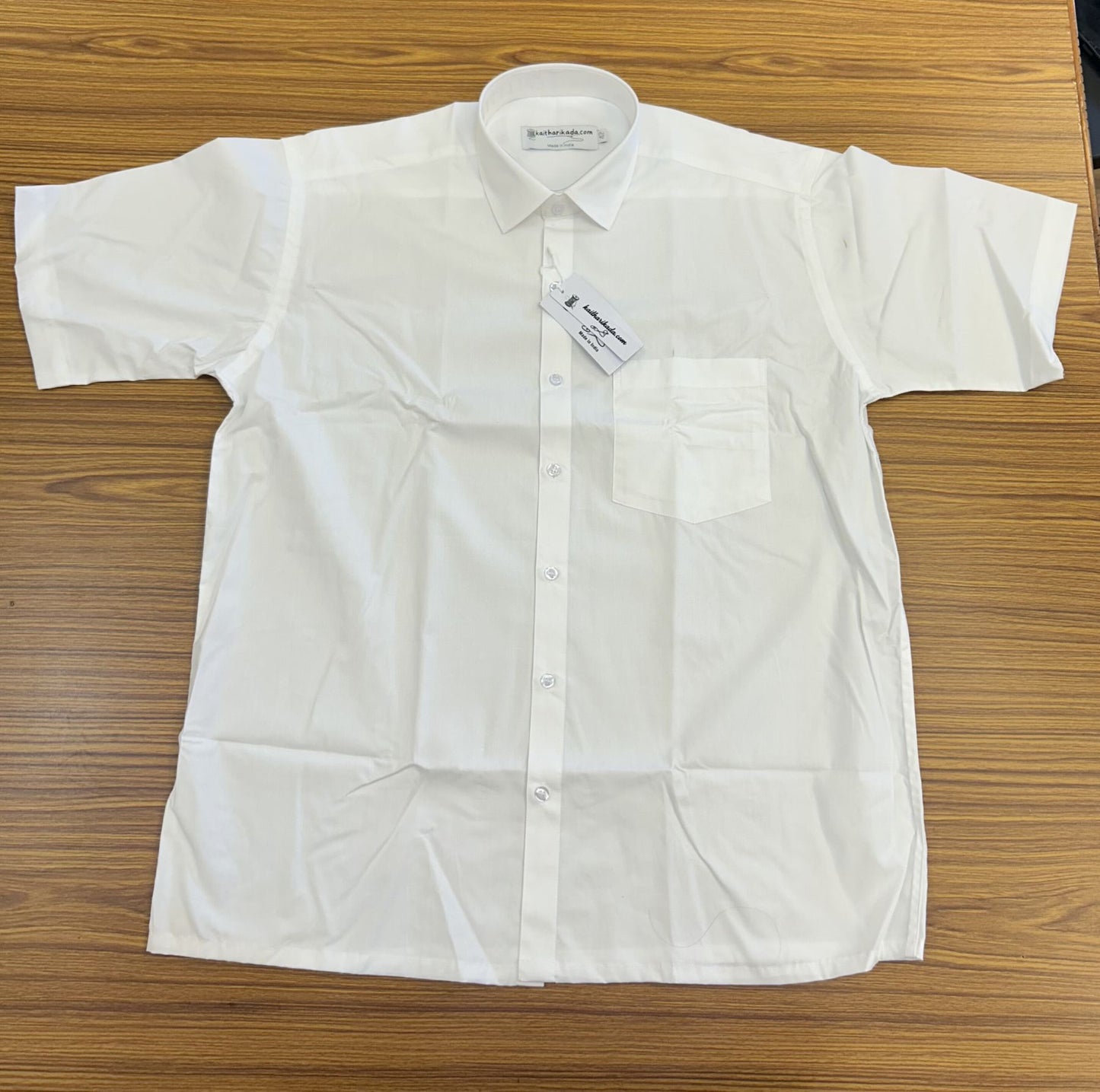 White Shirt Premium Mercerised Cotton - Half Sleeve -  Kaitharikada Original - Politician Type - 2KK1003S